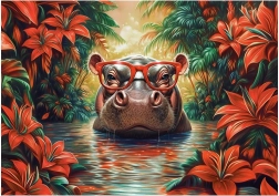 Puzzle Odihna hipopotamului 500 piese CASTORLAND