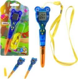 Stilou electronic cu mini consolă 168 în 1 cu șnur, portocaliu‑albastru