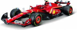 set de construcție model bburago 1:24 FERRARI F1 SF24 2024 nr. 55 Carlos Sainz cu suport