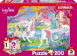 Puzzle bayala: elfi magici 200 de piese cu figurina Schleich