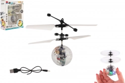 Minge zburătoare tip elicopter cu LED și control cu mâna