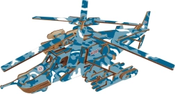 Puzzle 3D din lemn elicopter de luptă Black Shark