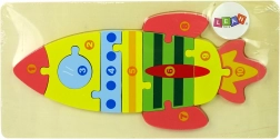 Puzzle din lemn rachetă cu numere