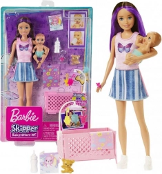Barbie Skipper Dădacă – pătuț și bebeluș set de joacă