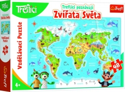 Puzzle Trefliki Descoperă Animalele Lumii 48 Piese