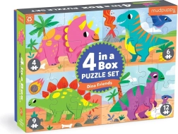 Puzzle Mudpuppy dinozauri set 4 în 1