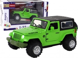 Mașină off-road metalică 1:32 cu mecanism cu inerție, lumini și sunete – verde