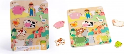 Classic World puzzle din lemn fermă – potrivește animalele