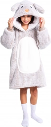 Cozy Noxxiez pătură-hanorac călduroasă pentru TV cu glugă, model iepure, pentru copii 7–12 ani