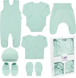 Set pentru nou-născut New Baby I AM, verde mentă, 4 piese (62)