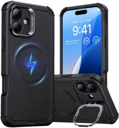 Husă ESR Cyber Tough HaloLock cu suport pentru iPhone 16 Plus neagră