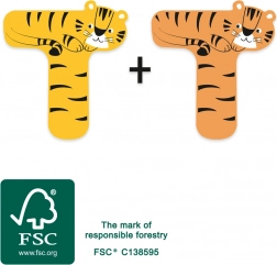 Literă din lemn T cu tigru small foot