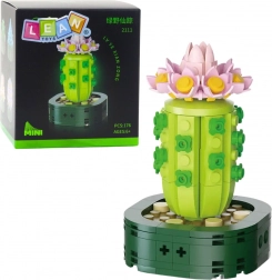 Mini set construcție cactus cu floare roz