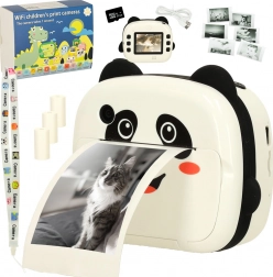 Aparat foto instant pentru copii cu imprimantă termică Panda + card de 32GB și role de hârtie