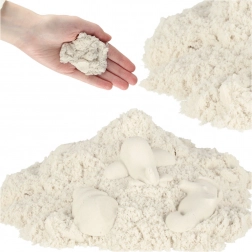 nisip kinetic magic pentru copii 1 kg – alb