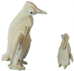 Woodcraft puzzle 3D din lemn pinguin
