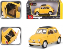 Model auto Bburago Fiat 500 F 1965 galben 1:24