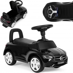 Mașină de plimbare Mercedes C CLASS volan interactiv sună negru