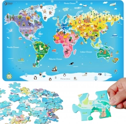 Puzzle clasic mondiale, harta lumii