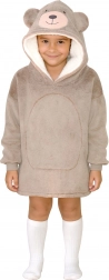 Pătură-hanorac călduroasă cu glugă ursuleț pentru copii 3–6 ani Cozy Noxxiez
