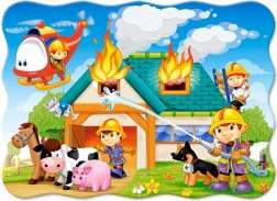 Puzzle Stație de pompieri în acțiune 30 de piese