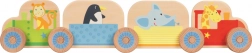 Jucărie de construcție din lemn Micuțul meu tren cu animale