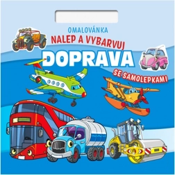 carte de colorat pătrată lipeste și colorează – transport