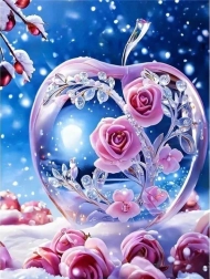 Mozaic cu diamante - măr de sticlă