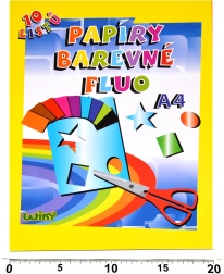 Hârtie fluorescentă colorată A4, 10 coli