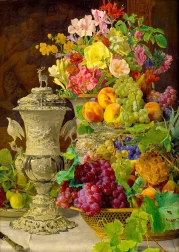 Puzzle Ferdinand Georg Waldmüller: Natură moartă cu fructe 1000 piese