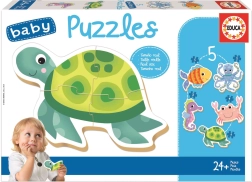 Educa baby puzzle animale acvatice 5în1 (3–5 piese)