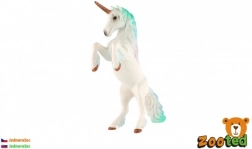 Unicorn din plastic alb‑albastru 18 cm