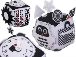 Cub educativ senzorial alb-negru cu contrast