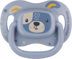 Suzetă simetrică din silicon CUTE ANIMALS 0–6 luni, albastră