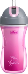 Chicco cană termică sport cu pai 266 ml, albastră (14 luni+)