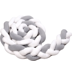 Apărătoare împletită 180 cm alb + gri