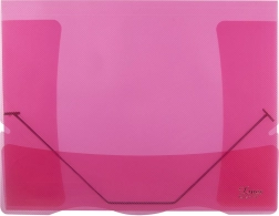 Mapă transparentă cu elastic Lines roșu