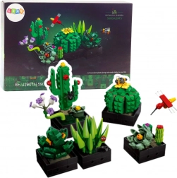 Set de construcție cactus și flori, 590 piese