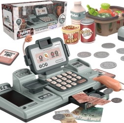 Casă de marcat pentru copii cu cântar, scaner și coșuleț pentru jocul de-a magazinul