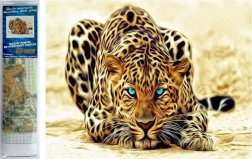 Pictură cu diamante – leopard la pândă 30 × 40 cm