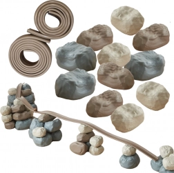 Pistă elastică cu blocuri de construcție din cauciuc 42 buc