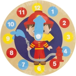 Primul meu ceas din lemn pompieri 14 cm