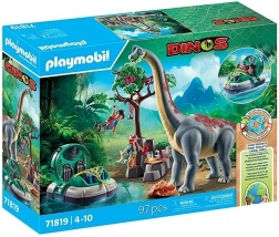 Playmobil Dinos brahiosaur cu aeronava cu pernă de aer
