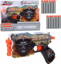 Pistolă de pirați pentru săgeți din spumă cu încărcător, 12 săgeți în pachet