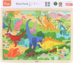 Puzzle din lemn lumea dinozaurilor 48 piese