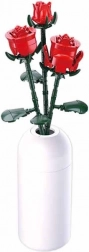 Sluban trandafir roșu în vază – set de construcție Flowers