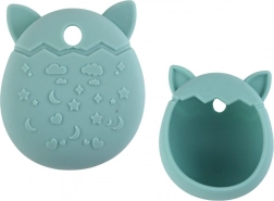 Carcasă din silicon pentru Tamagotchi cu design de pisică și nuanță de turcoaz