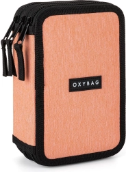 Penar școlar UNICOLOR cu trei etaje, culoare caisă – gol