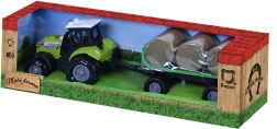 Tractor cu sunet și lumină, cu remorcă și baloți de paie