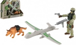 Set de joc militar cu dronă, soldat și câine